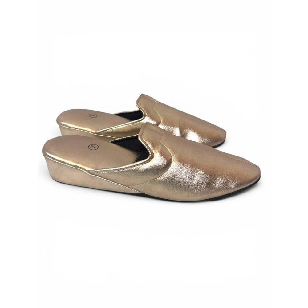 Vintage Gold Metallic Mule House Slippers – Size 7 - Picture 5 of 7